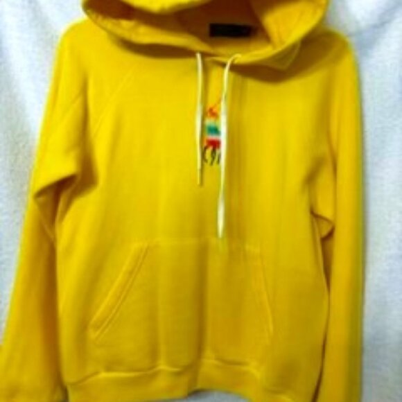 Polo Ralph Lauren yellow pullover  drawstring hoodie NWT Size M - Picture 1 of 8